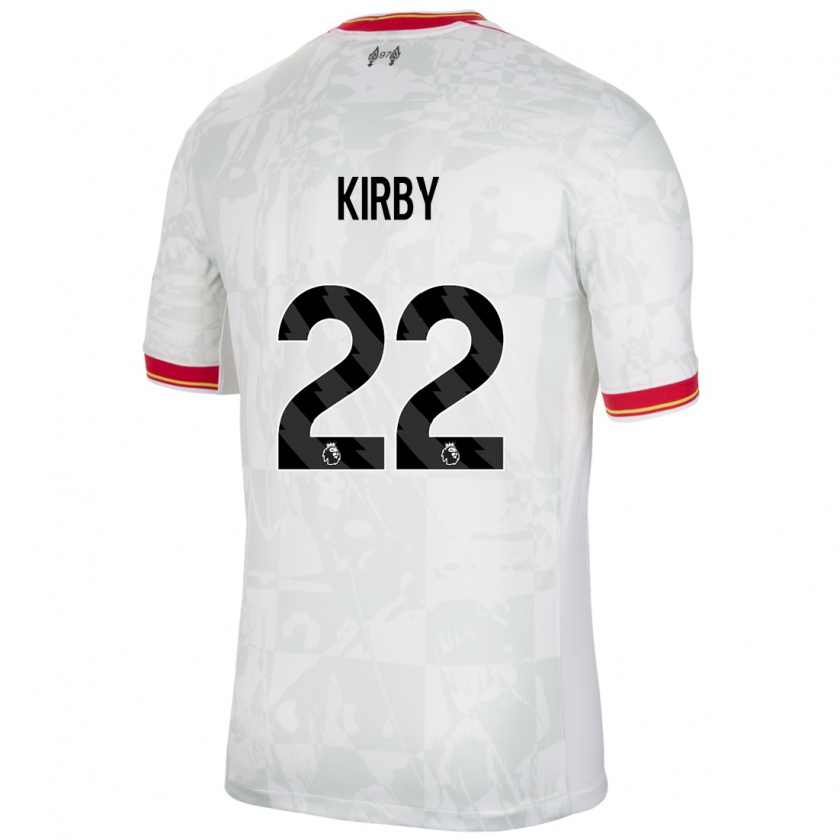 Kandiny Herren Faye Kirby #22 Weiß Rot Schwarz Ausweichtrikot Trikot 2024/25 T-Shirt