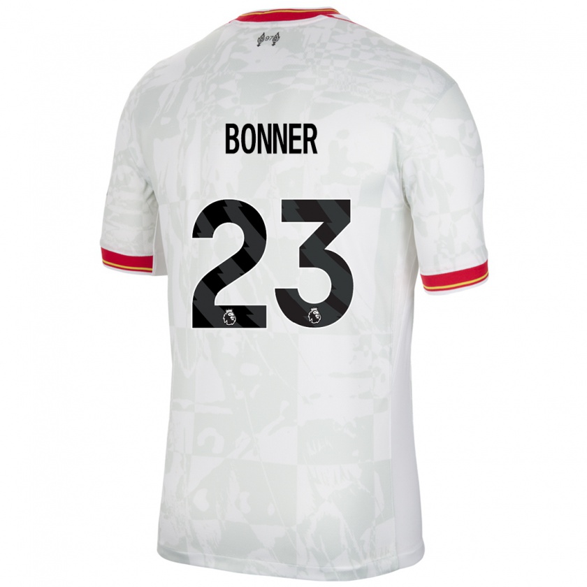 Kandiny Herren Gemma Bonner #23 Weiß Rot Schwarz Ausweichtrikot Trikot 2024/25 T-Shirt