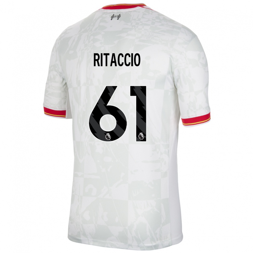 Kandiny Herren Matteo Ritaccio #61 Weiß Rot Schwarz Ausweichtrikot Trikot 2024/25 T-Shirt