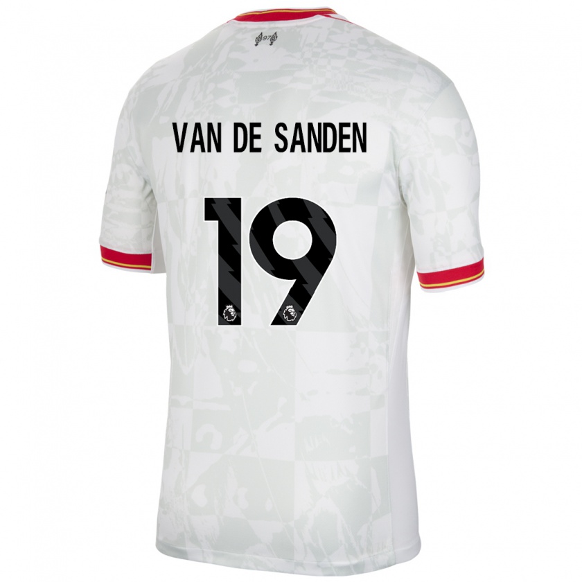 Kandiny Herren Shanice Van De Sanden #19 Weiß Rot Schwarz Ausweichtrikot Trikot 2024/25 T-Shirt