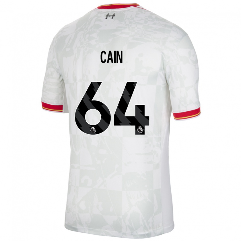 Kandiny Herren Jake Cain #64 Weiß Rot Schwarz Ausweichtrikot Trikot 2024/25 T-Shirt