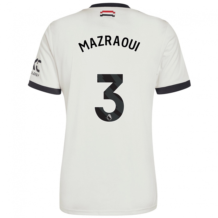 Kandiny Herren Noussair Mazraoui #3 Cremeweiß Ausweichtrikot Trikot 2024/25 T-Shirt