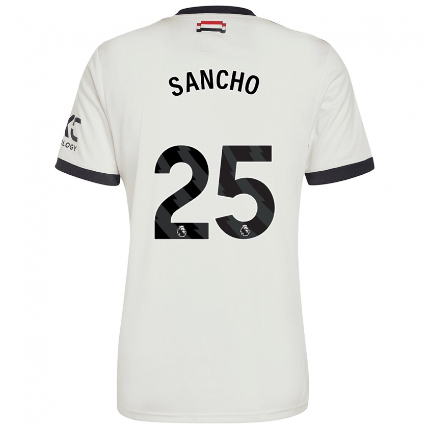 Kandiny Herren Jadon Sancho #25 Cremeweiß Ausweichtrikot Trikot 2024/25 T-Shirt