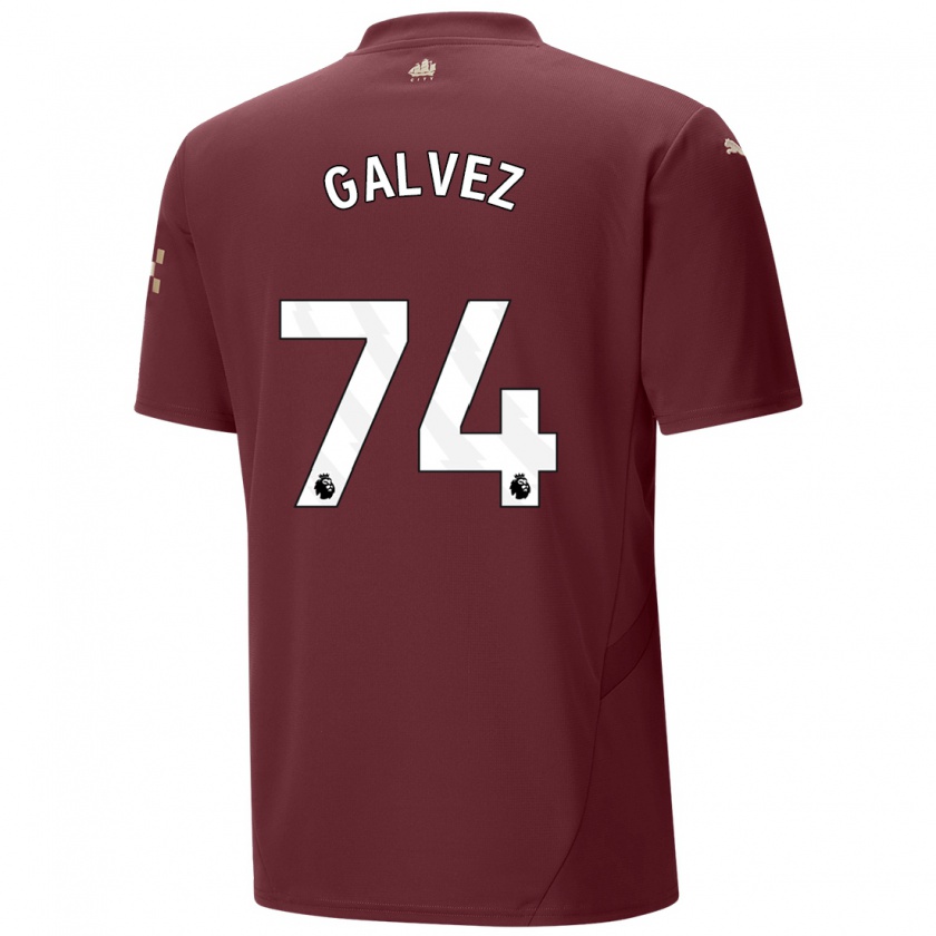 Kandiny Herren Tomas Galvez #74 Kastanienbraun Ausweichtrikot Trikot 2024/25 T-Shirt