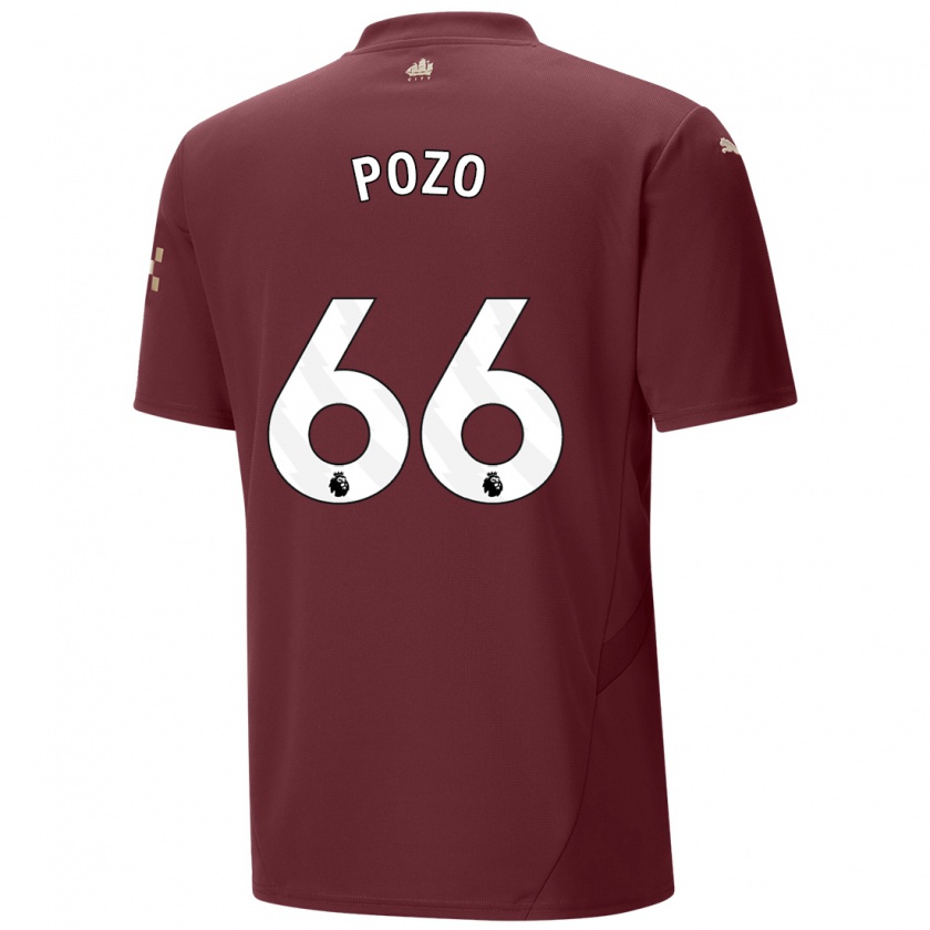 Kandiny Herren Iker Pozo #66 Kastanienbraun Ausweichtrikot Trikot 2024/25 T-Shirt