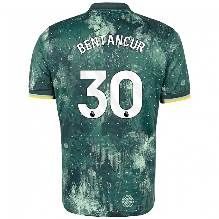 Kandiny Herren Rodrigo Bentancur #30 Mintgrün Ausweichtrikot Trikot 2024/25 T-Shirt