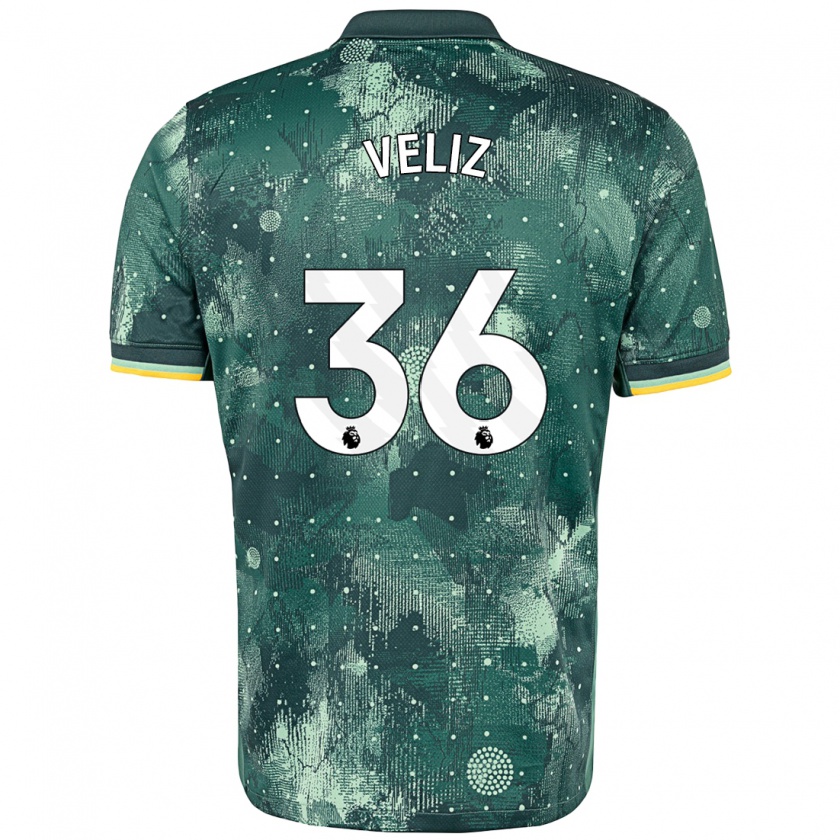 Kandiny Herren Alejo Véliz #36 Mintgrün Ausweichtrikot Trikot 2024/25 T-Shirt