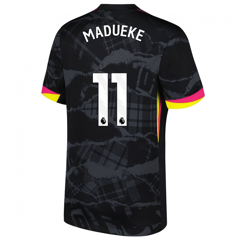 Kandiny Herren Noni Madueke #11 Schwarz Rosa Ausweichtrikot Trikot 2024/25 T-Shirt