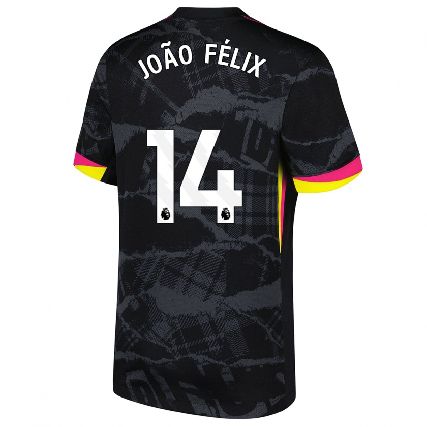 Kandiny Herren João Félix #14 Schwarz Rosa Ausweichtrikot Trikot 2024/25 T-Shirt