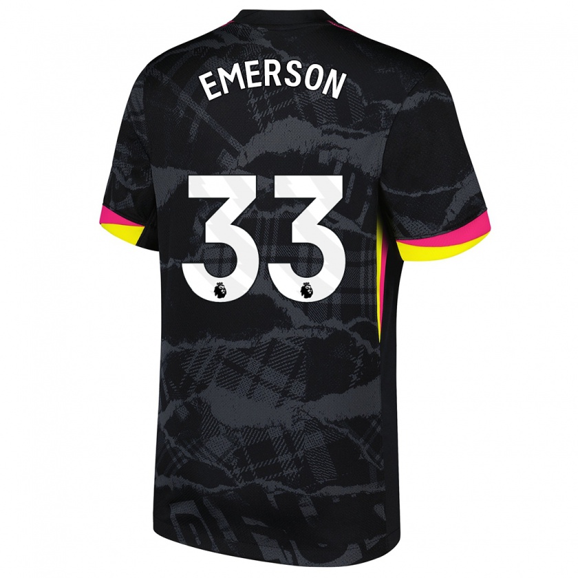 Kandiny Herren Emerson #33 Schwarz Rosa Ausweichtrikot Trikot 2024/25 T-Shirt