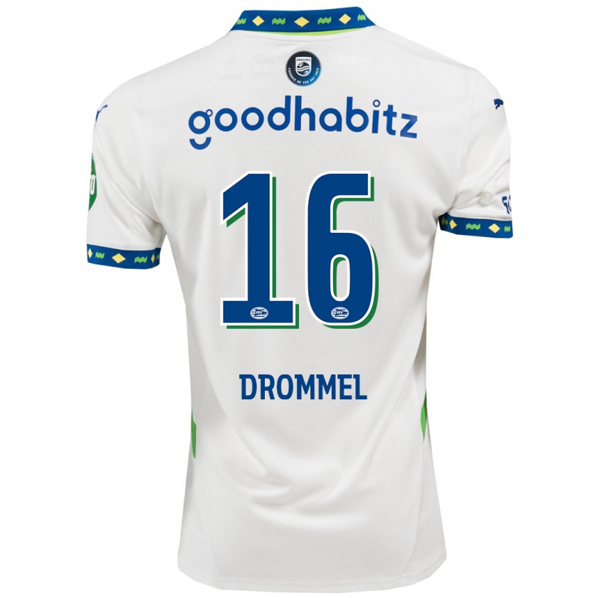 Kandiny Herren Joël Drommel #16 Weiß Dunkelblau Ausweichtrikot Trikot 2024/25 T-Shirt