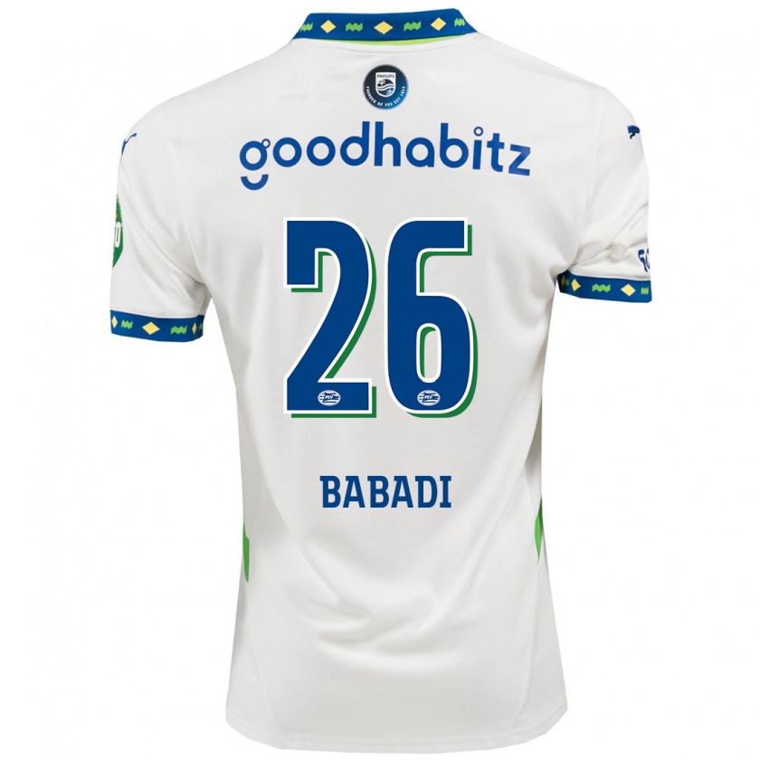 Kandiny Herren Isaac Babadi #26 Weiß Dunkelblau Ausweichtrikot Trikot 2024/25 T-Shirt