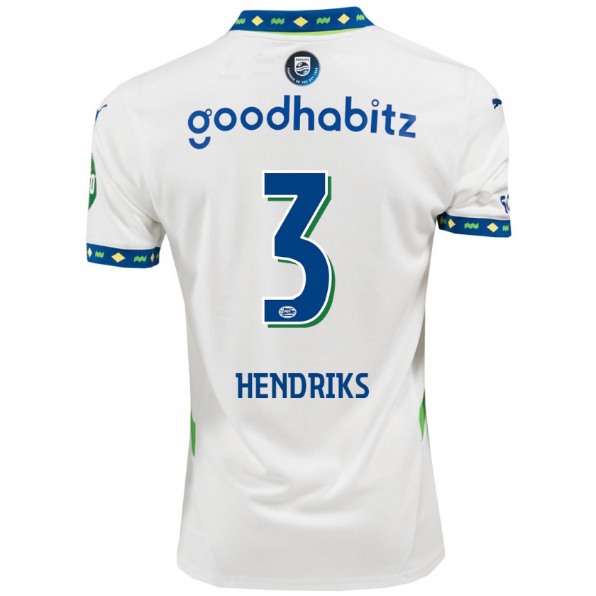 Kandiny Herren Gwyneth Hendriks #3 Weiß Dunkelblau Ausweichtrikot Trikot 2024/25 T-Shirt