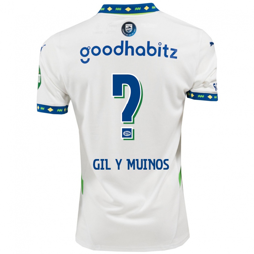 Kandiny Herren Yaël Gil Y Muiños #0 Weiß Dunkelblau Ausweichtrikot Trikot 2024/25 T-Shirt