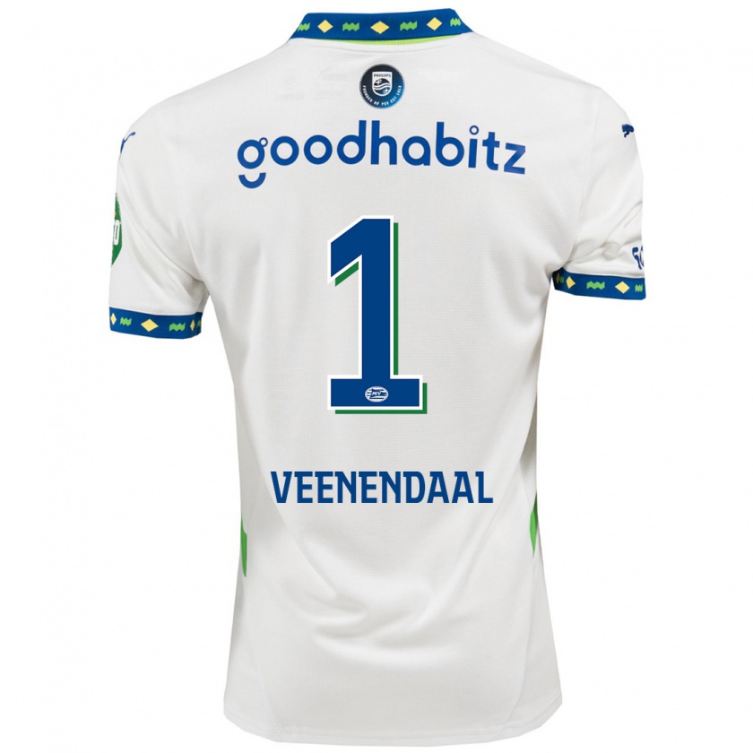 Kandiny Herren Sari Van Veenendaal #1 Weiß Dunkelblau Ausweichtrikot Trikot 2024/25 T-Shirt