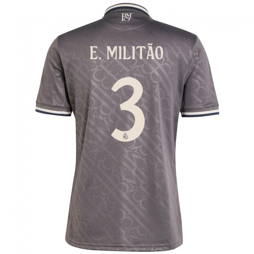 Kandiny Herren Éder Militão #3 Anthrazit Ausweichtrikot Trikot 2024/25 T-Shirt