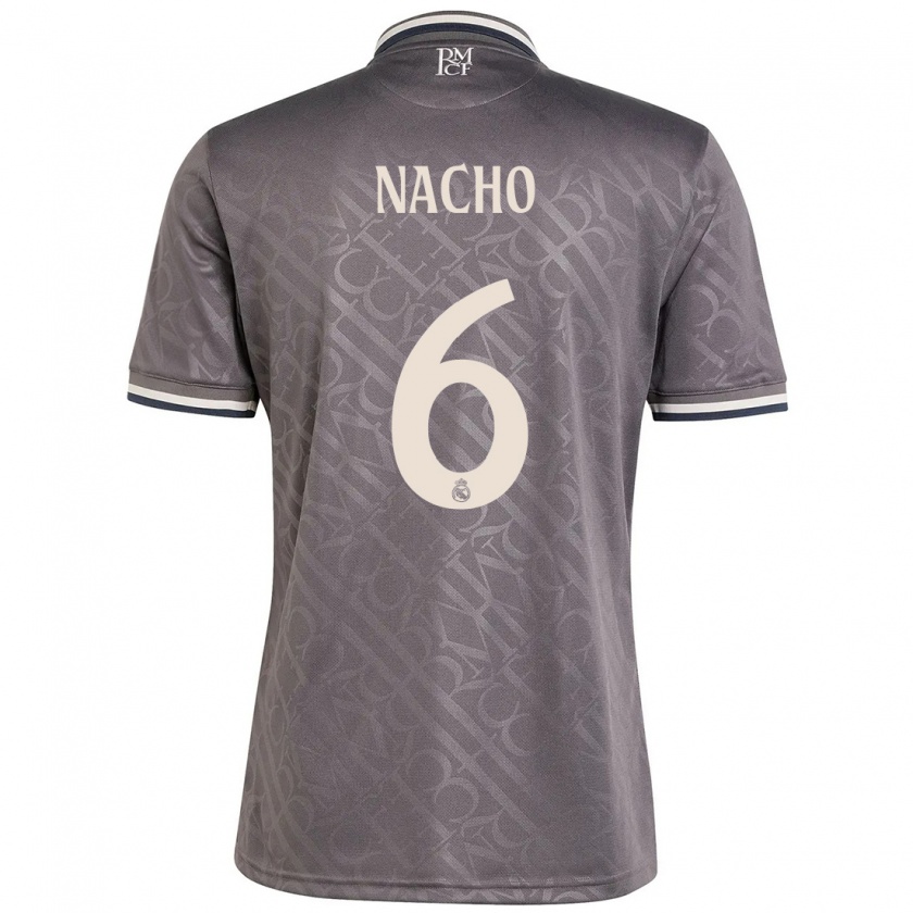 Kandiny Herren Nacho Fernández #6 Anthrazit Ausweichtrikot Trikot 2024/25 T-Shirt