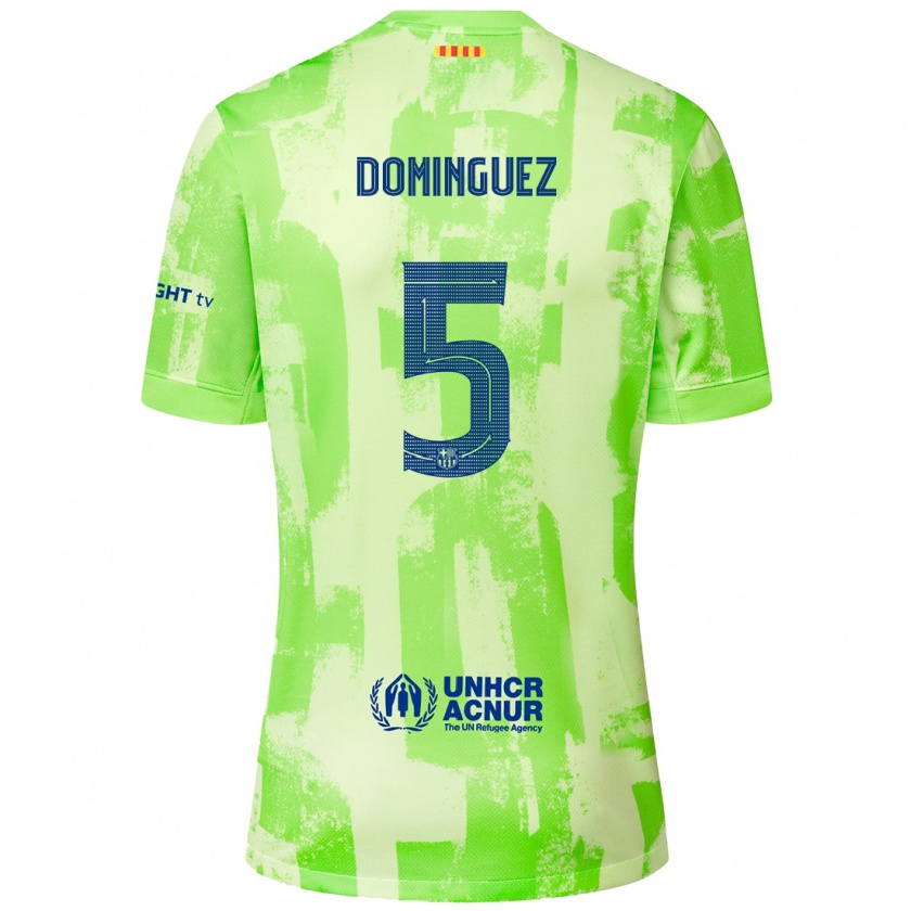 Kandiny Herren Sergi Domínguez #5 Limettengrün Ausweichtrikot Trikot 2024/25 T-Shirt