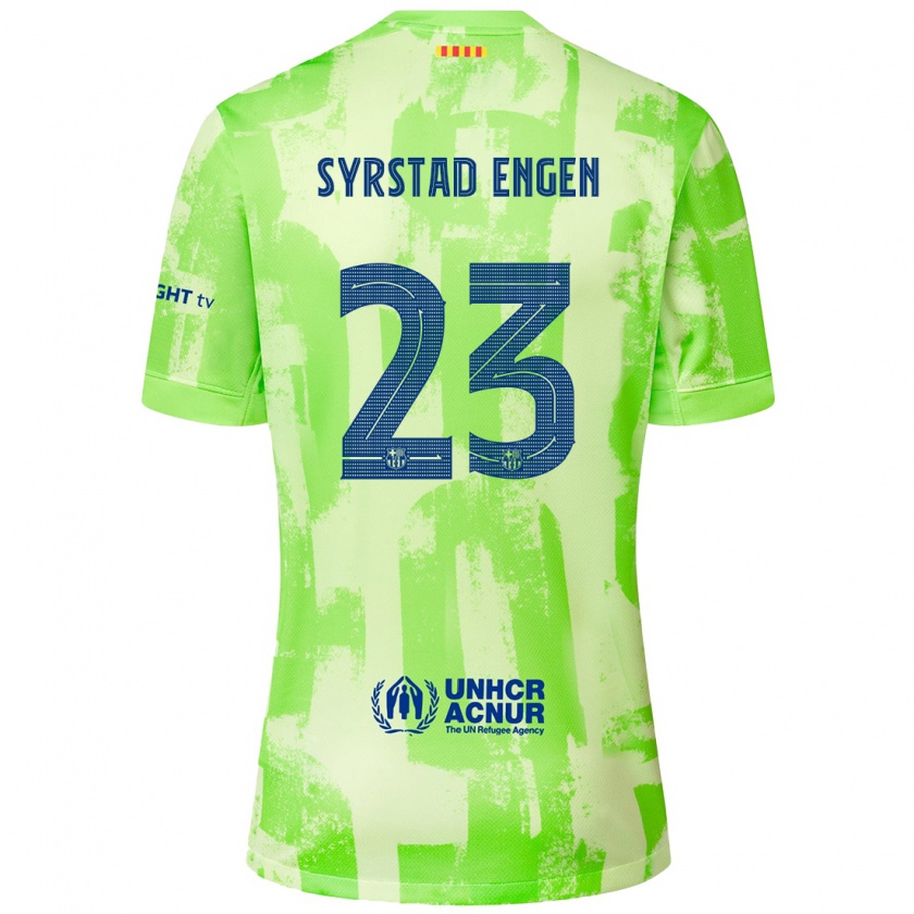 Kandiny Herren Ingrid Syrstad Engen #23 Limettengrün Ausweichtrikot Trikot 2024/25 T-Shirt