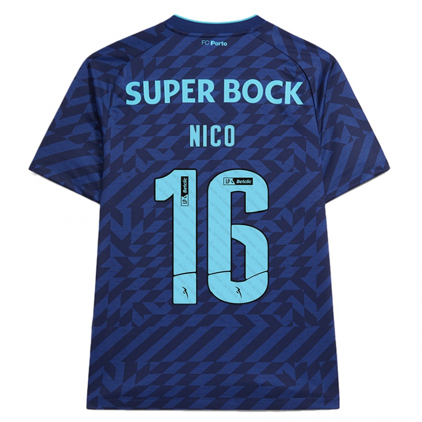 Kandiny Herren Nico González #16 Marineblau Ausweichtrikot Trikot 2024/25 T-Shirt