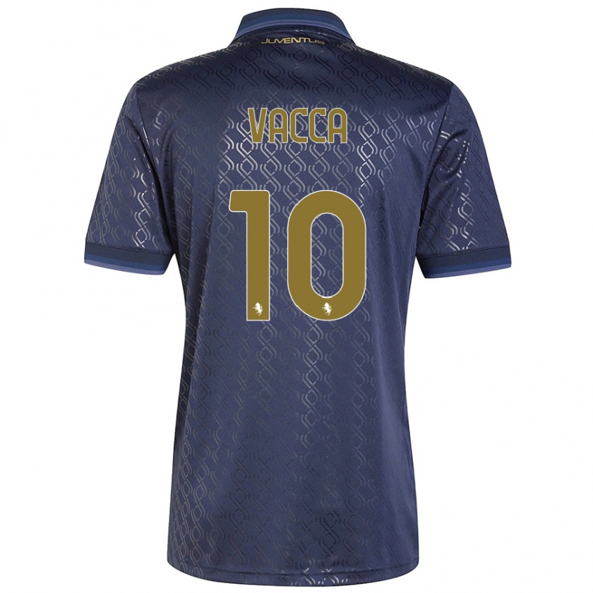 Kandiny Herren Alessio Vacca #10 Marineblau Ausweichtrikot Trikot 2024/25 T-Shirt