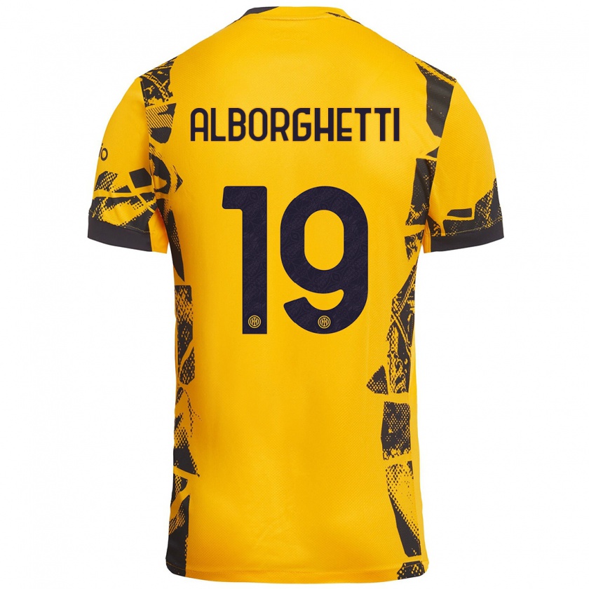 Kandiny Herren Lisa Alborghetti #19 Gold Schwarz Ausweichtrikot Trikot 2024/25 T-Shirt