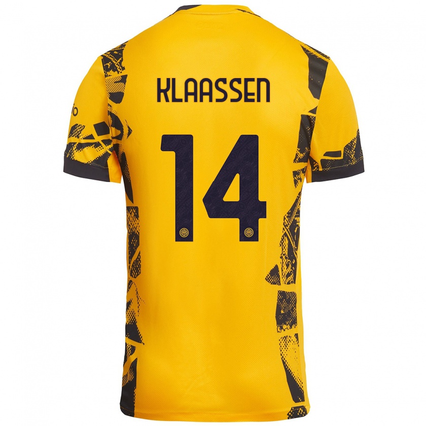 Kandiny Herren Davy Klaassen #14 Gold Schwarz Ausweichtrikot Trikot 2024/25 T-Shirt