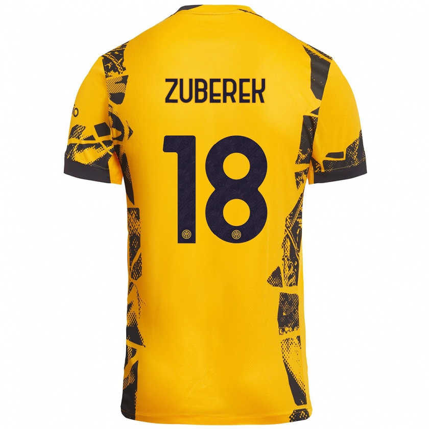 Kandiny Herren Jan Zuberek #18 Gold Schwarz Ausweichtrikot Trikot 2024/25 T-Shirt