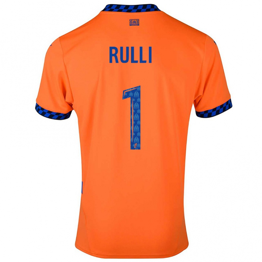 Kandiny Herren Gerónimo Rulli #1 Orange Dunkelblau Ausweichtrikot Trikot 2024/25 T-Shirt