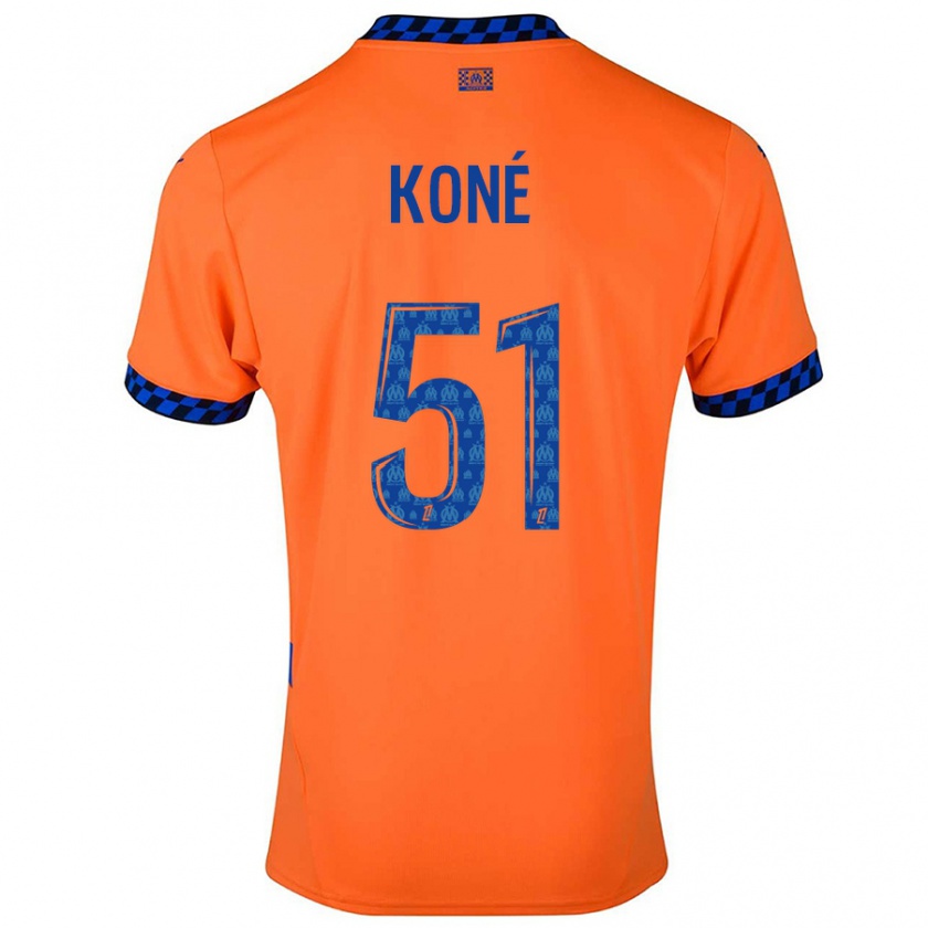 Kandiny Herren Ismaël Koné #51 Orange Dunkelblau Ausweichtrikot Trikot 2024/25 T-Shirt