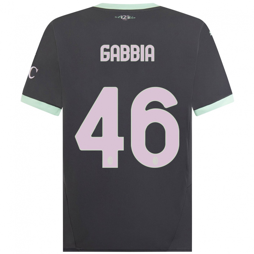 Kandiny Herren Matteo Gabbia #46 Grau Ausweichtrikot Trikot 2024/25 T-Shirt