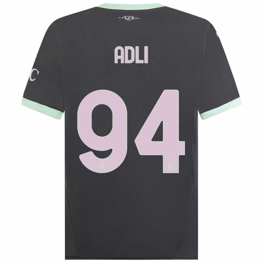 Kandiny Herren Yacine Adli #94 Grau Ausweichtrikot Trikot 2024/25 T-Shirt