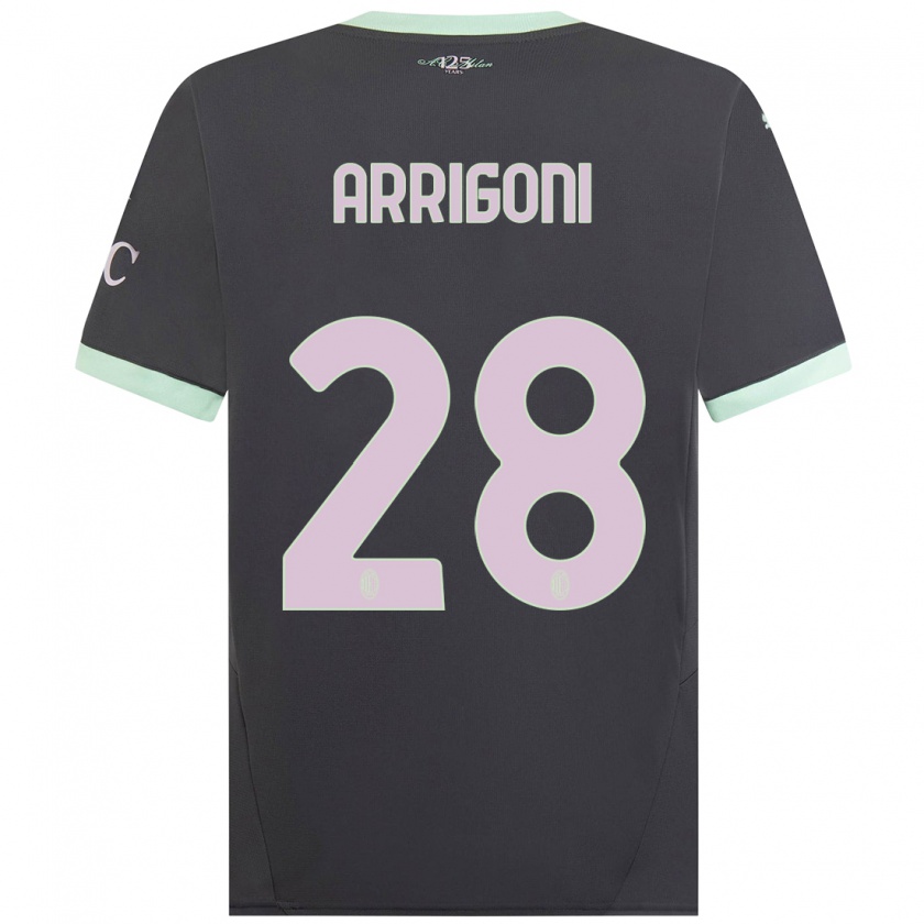 Kandiny Herren Giorgia Arrigoni #28 Grau Ausweichtrikot Trikot 2024/25 T-Shirt