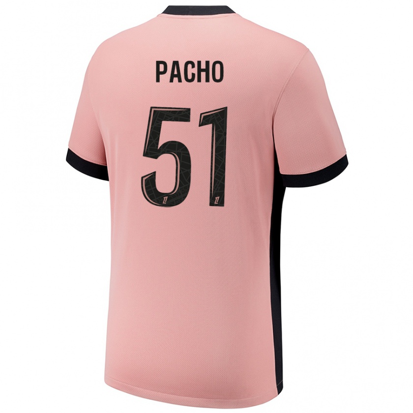 Kandiny Herren Willian Pacho #51 Rostros Ausweichtrikot Trikot 2024/25 T-Shirt