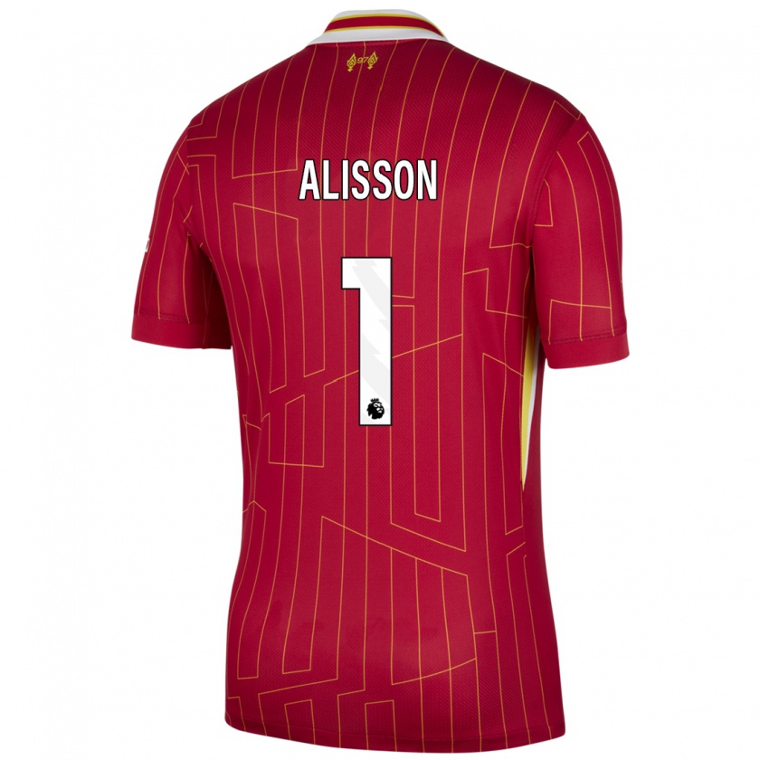 Kandiny Damen Alisson #1 Rot Gelb Weiß Heimtrikot Trikot 2024/25 T-Shirt