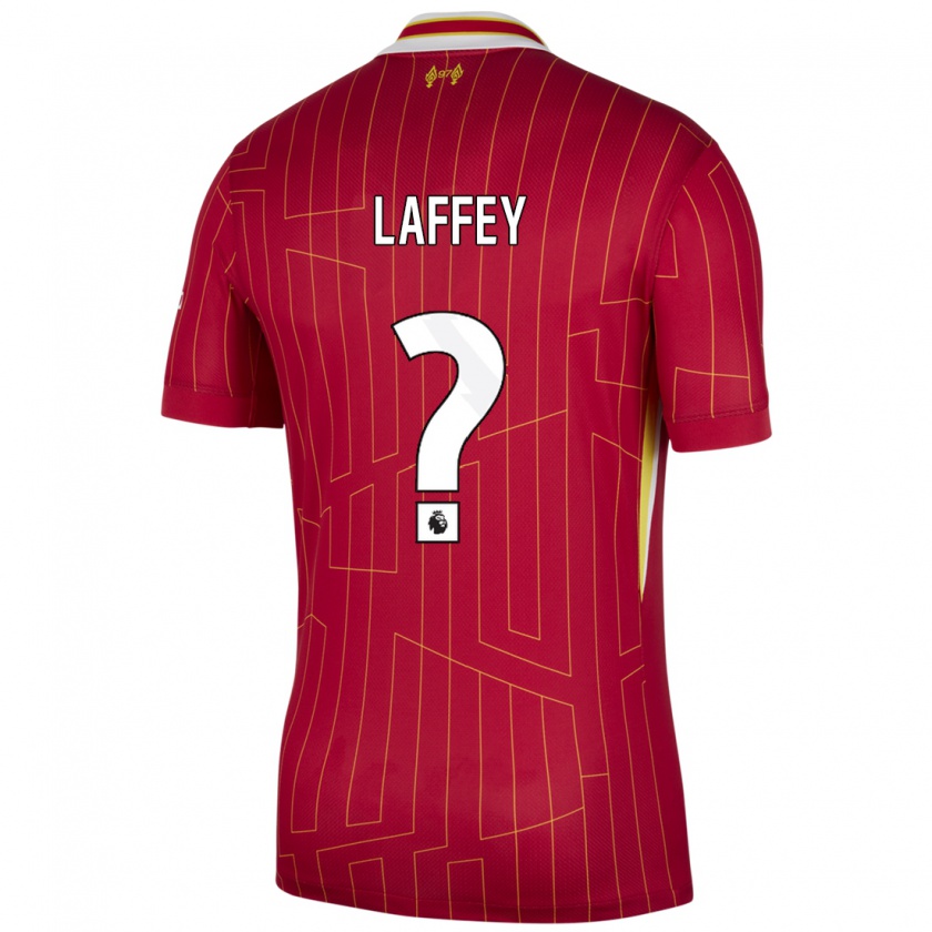 Kandiny Damen Michael Laffey #0 Rot Gelb Weiß Heimtrikot Trikot 2024/25 T-Shirt