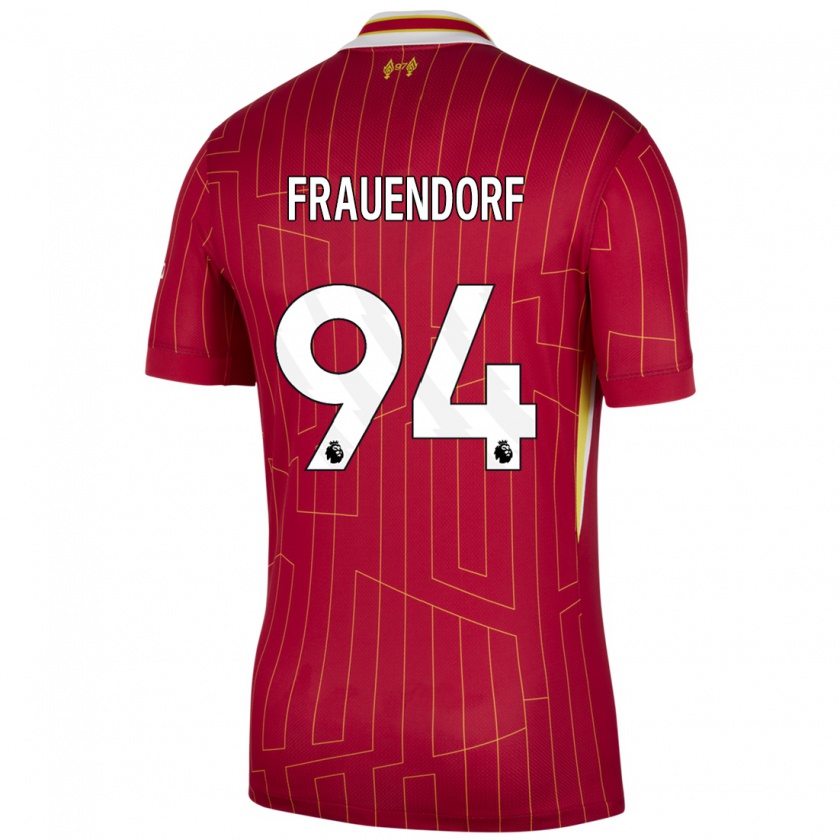 Kandiny Damen Melkamu Frauendorf #94 Rot Gelb Weiß Heimtrikot Trikot 2024/25 T-Shirt