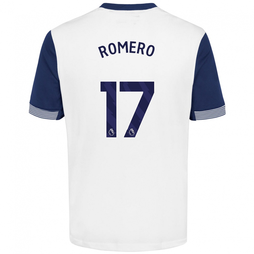 Kandiny Damen Cristian Romero #17 Weiß Blau Heimtrikot Trikot 2024/25 T-Shirt