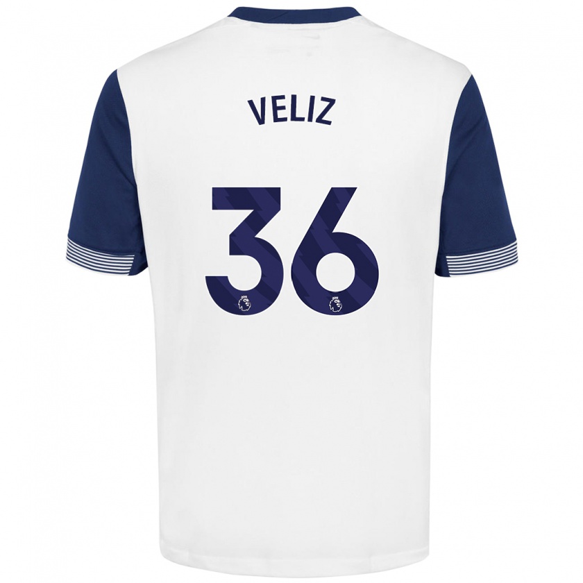 Kandiny Damen Alejo Véliz #36 Weiß Blau Heimtrikot Trikot 2024/25 T-Shirt