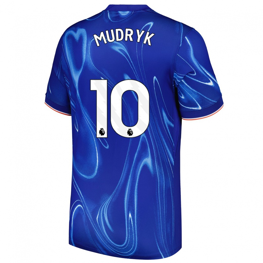 Kandiny Damen Mykhaylo Mudryk #10 Blau Weiß Heimtrikot Trikot 2024/25 T-Shirt