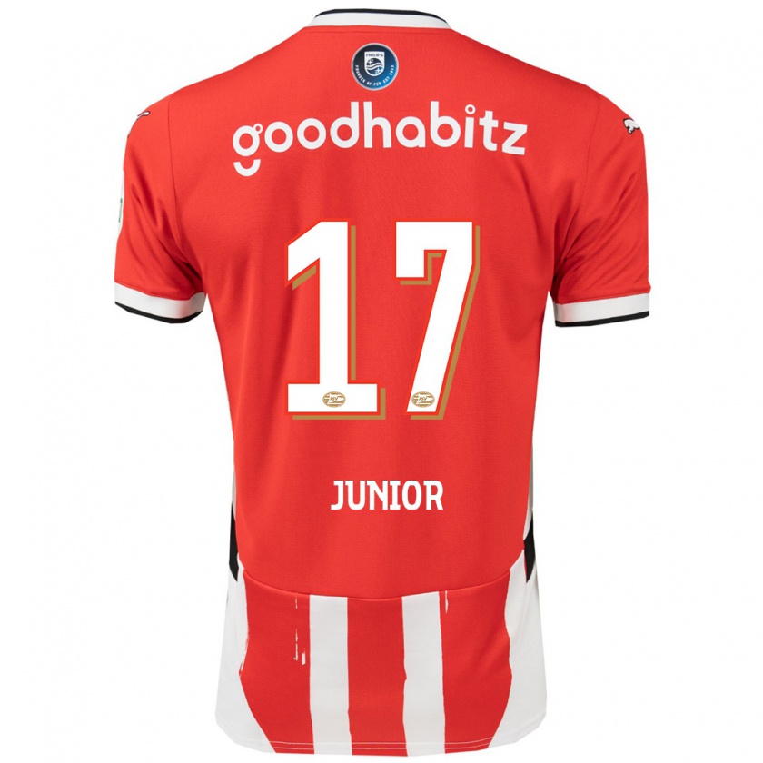 Kandiny Damen Mauro Júnior #17 Rot Weiß Heimtrikot Trikot 2024/25 T-Shirt