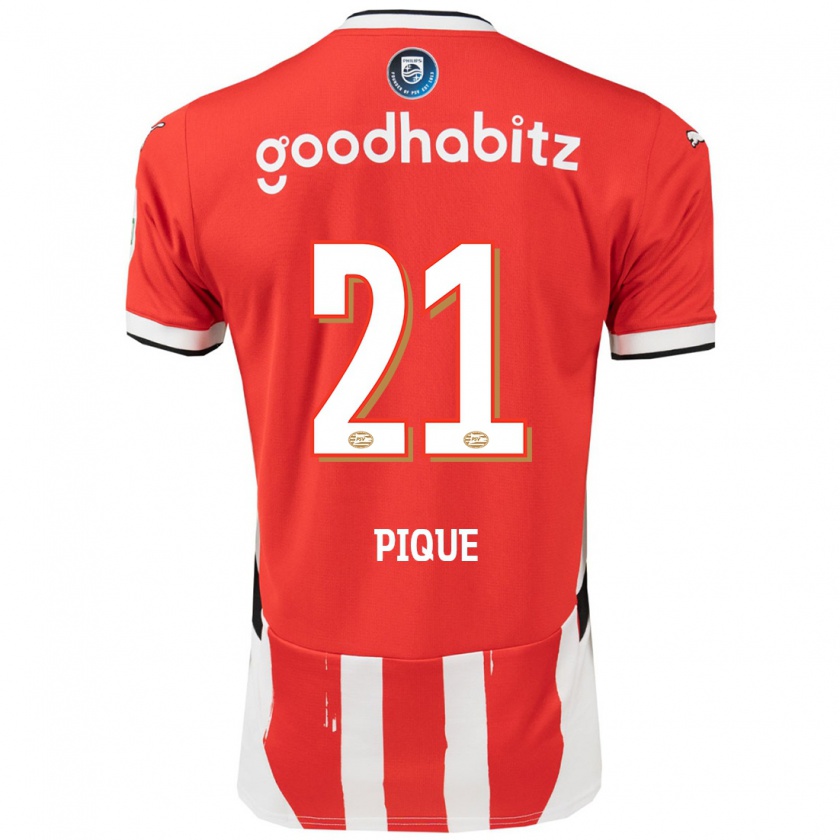 Kandiny Damen Naomi Piqué #21 Rot Weiß Heimtrikot Trikot 2024/25 T-Shirt