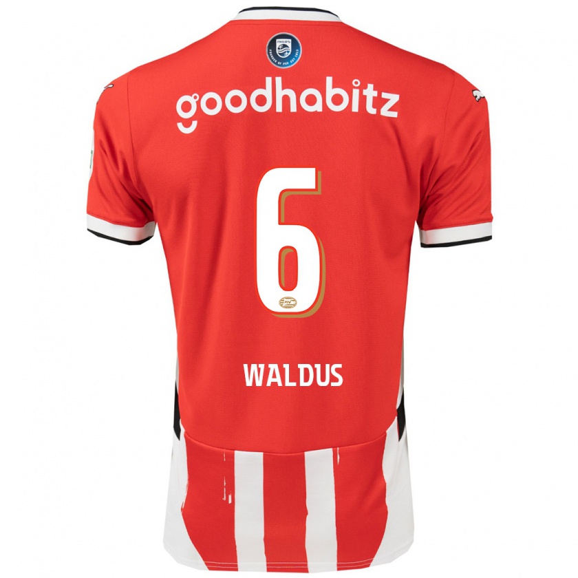 Kandiny Damen Maruschka Waldus #6 Rot Weiß Heimtrikot Trikot 2024/25 T-Shirt