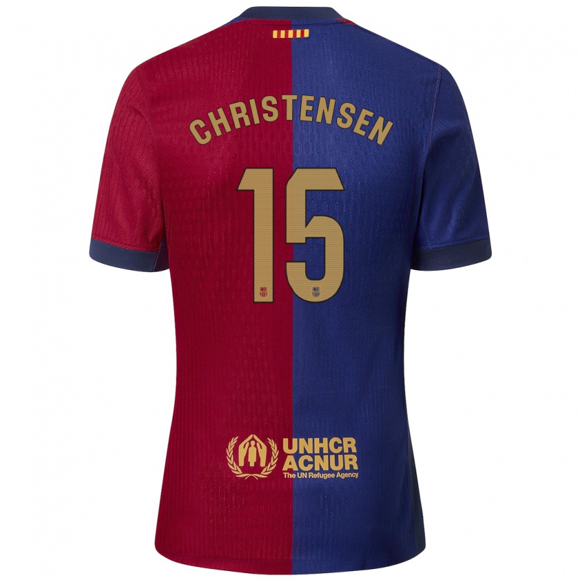 Kandiny Damen Andreas Christensen #15 Blau Rot Heimtrikot Trikot 2024/25 T-Shirt