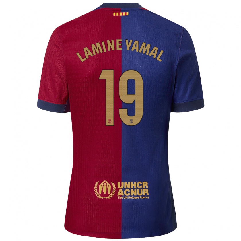 Kandiny Damen Lamine Yamal #19 Blau Rot Heimtrikot Trikot 2024/25 T-Shirt