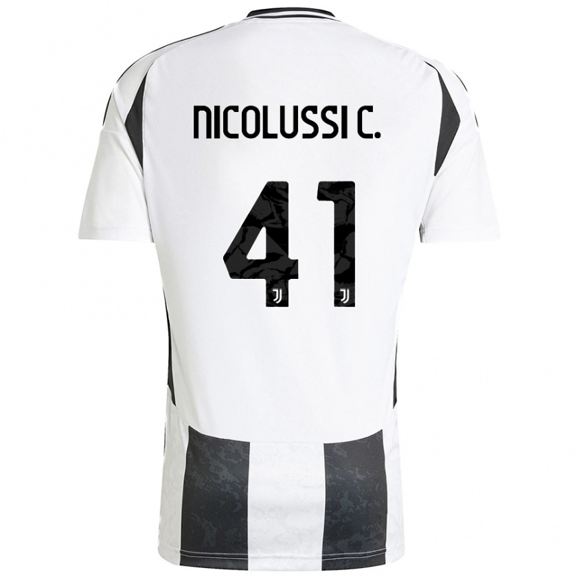 Kandiny Damen Hans Nicolussi Caviglia #41 Weiß Schwarz Heimtrikot Trikot 2024/25 T-Shirt