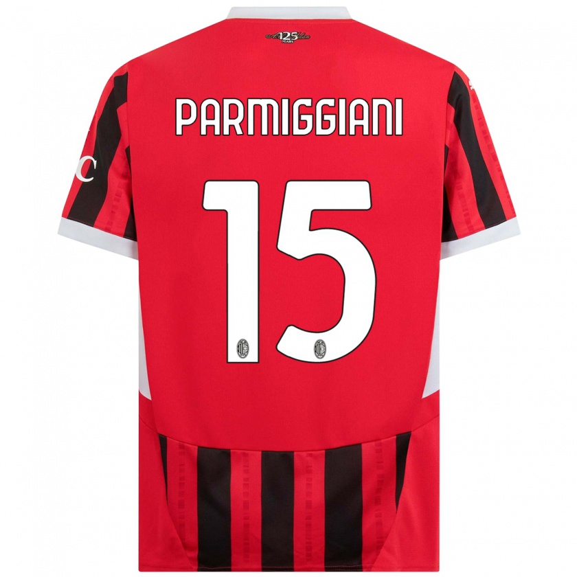 Kandiny Damen Pietro Parmiggiani #15 Rot Schwarz Heimtrikot Trikot 2024/25 T-Shirt