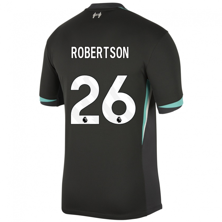 Kandiny Damen Andrew Robertson #26 Schwarz Anthrazitweiß Auswärtstrikot Trikot 2024/25 T-Shirt