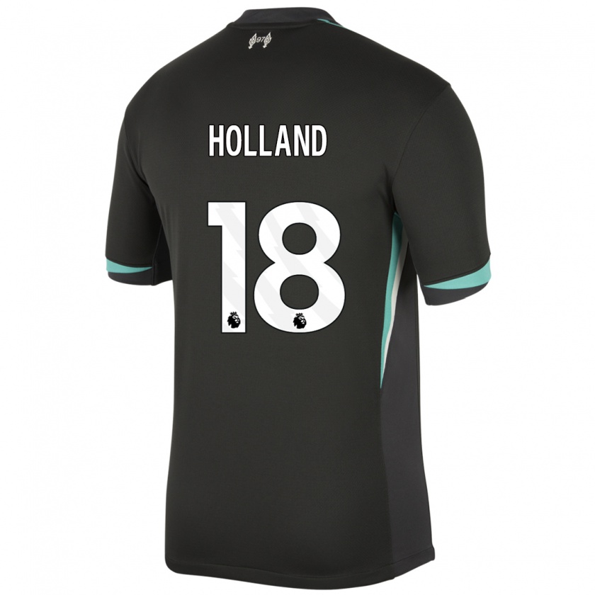 Kandiny Damen Ceri Holland #18 Schwarz Anthrazitweiß Auswärtstrikot Trikot 2024/25 T-Shirt