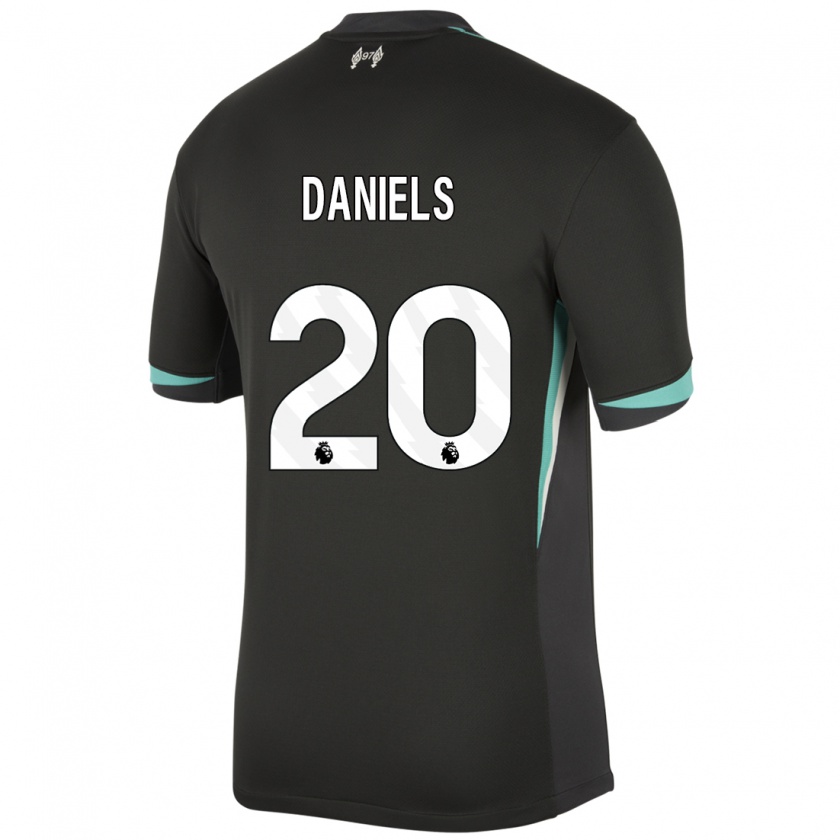 Kandiny Damen Yana Daniëls #20 Schwarz Anthrazitweiß Auswärtstrikot Trikot 2024/25 T-Shirt